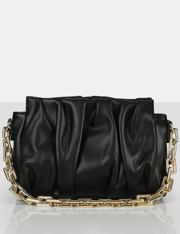 The Effia Black Chain Strap Shoulder Bag sold by Public Desire