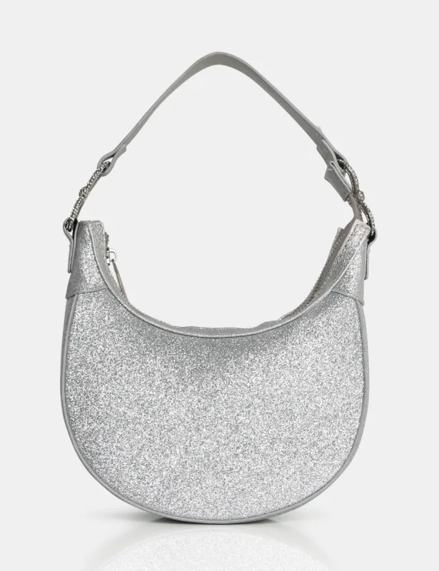 The Bam Bam Silver Glitter Bag made by Public Desire