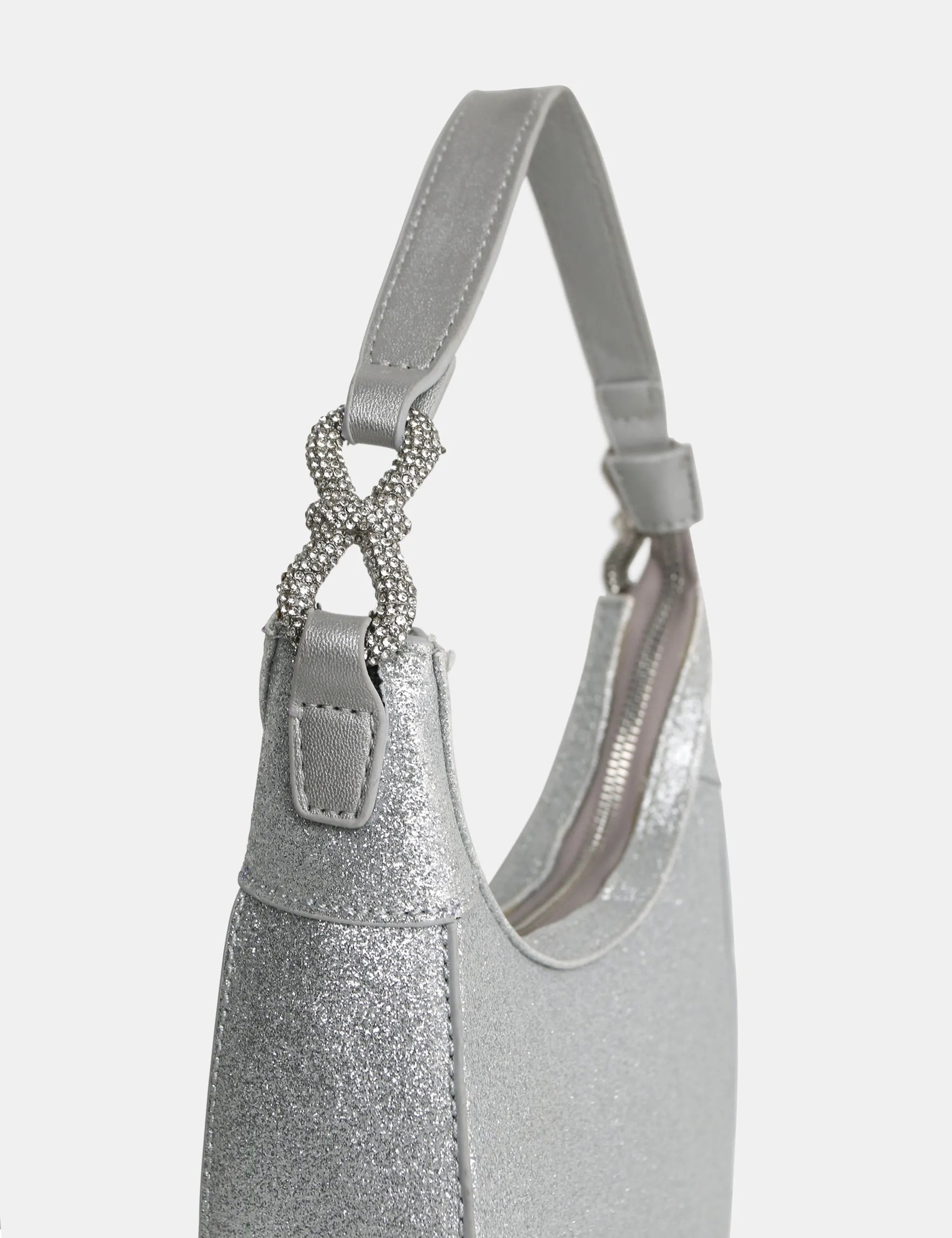 The Bam Bam Silver Glitter Bag sold by Public Desire product image thumbnail 3