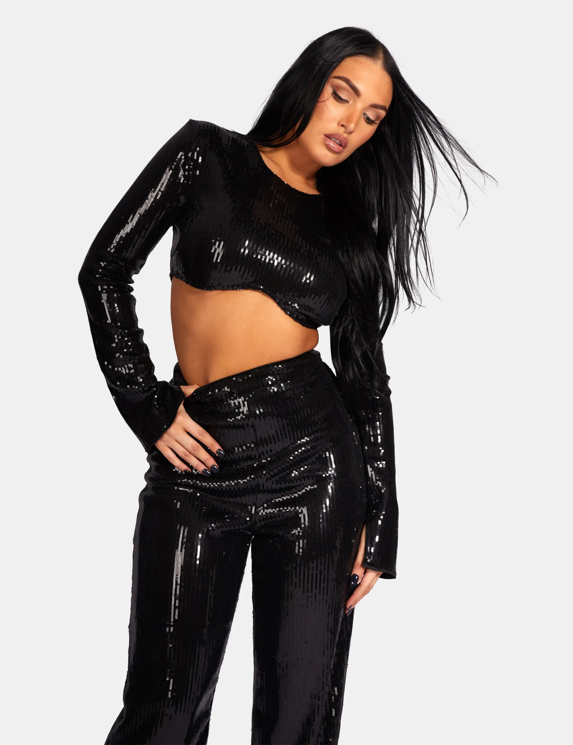Ultimate Sequin Underbust Top Black sold by Public Desire