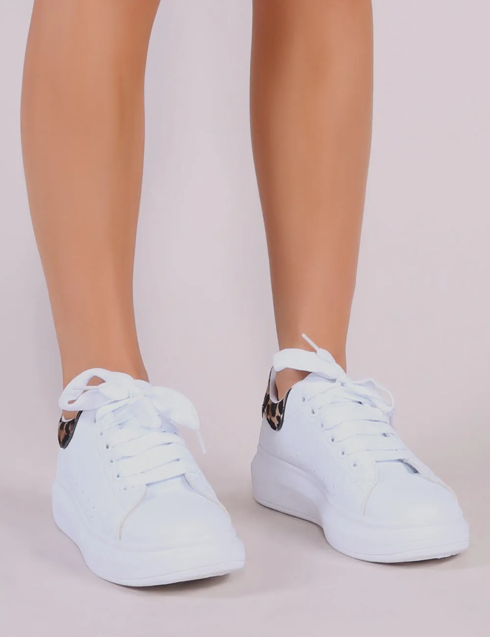 Bolt Platform Trainers in White and Leopard sold by Public Desire product image thumbnail 4