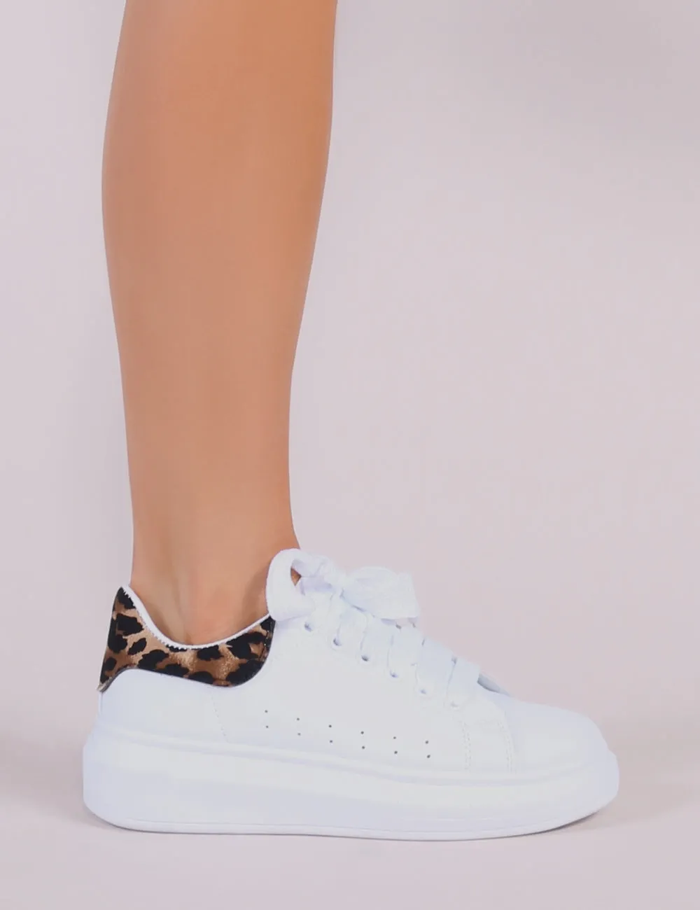 Bolt Platform Trainers in White and Leopard sold by Public Desire product image thumbnail 5