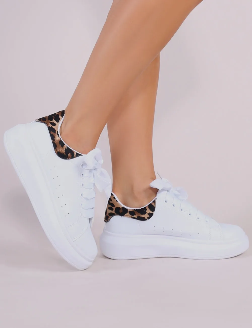 Bolt Platform Trainers in White and Leopard sold by Public Desire product image thumbnail 2