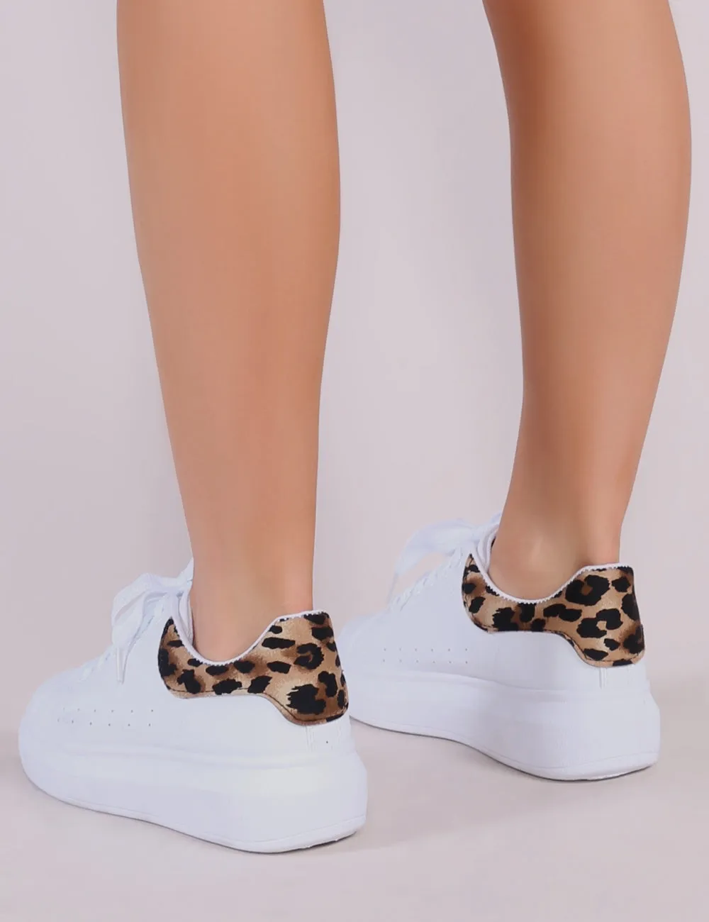 Bolt Platform Trainers in White and Leopard sold by Public Desire product image thumbnail 3