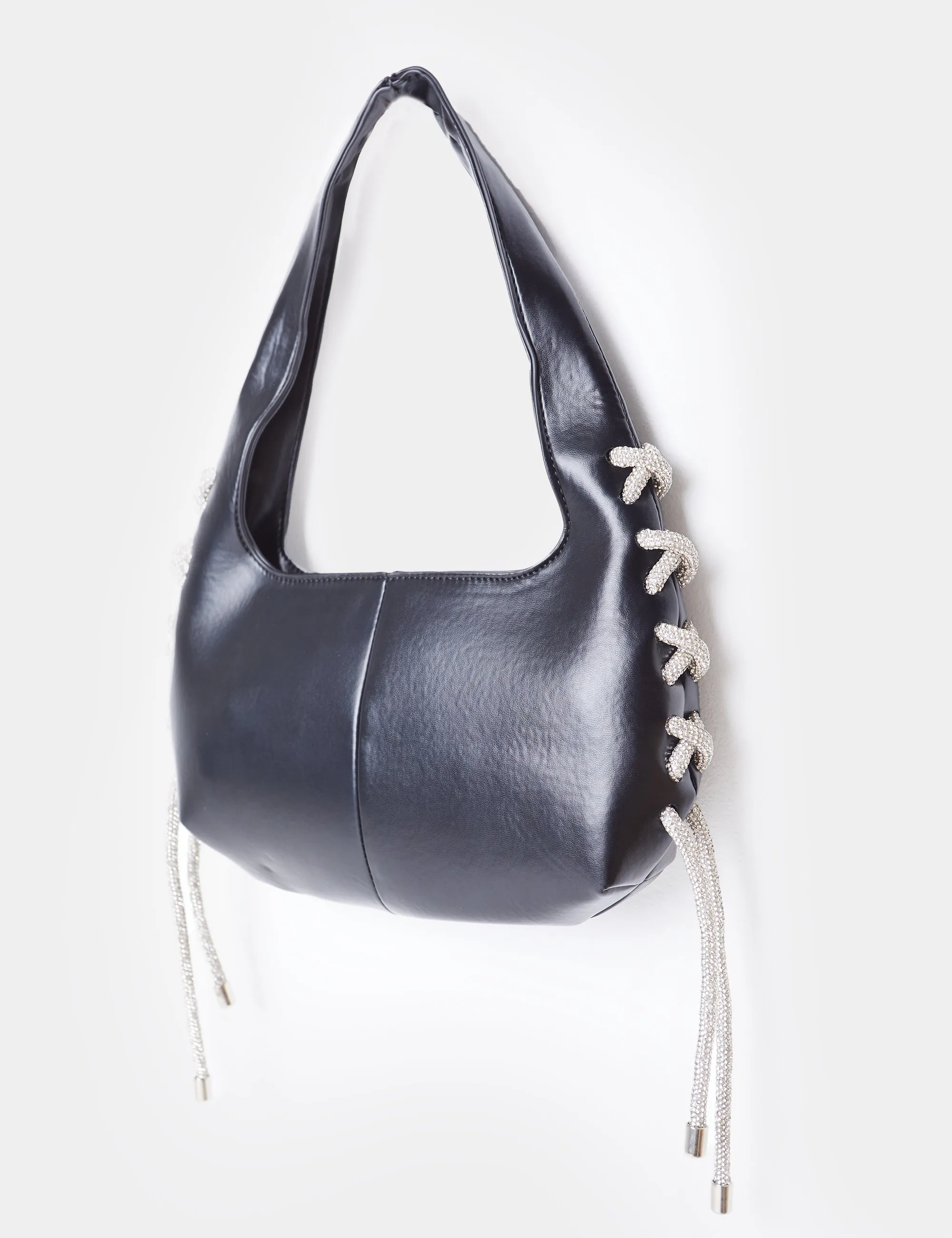 The Ember Black Diamante Rope Shoulder Bag sold by Public Desire product image thumbnail 3
