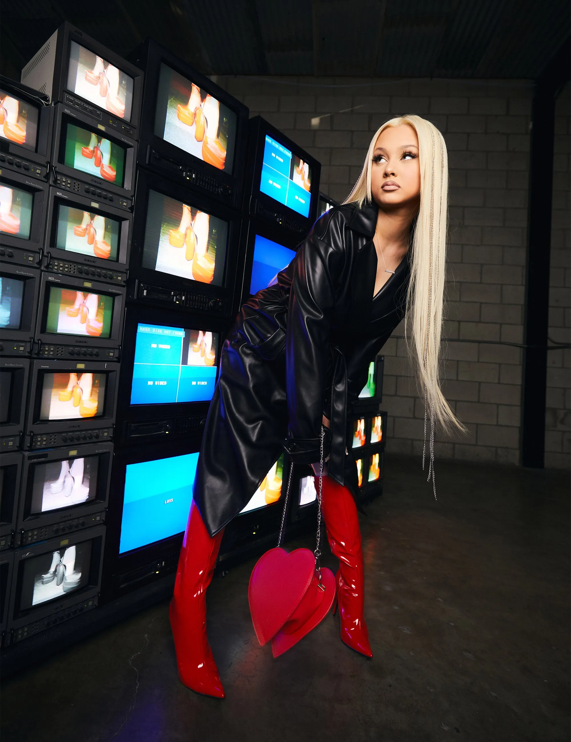 Horizon Red Patent Stiletto Knee High Boots sold by Public Desire product image thumbnail 4