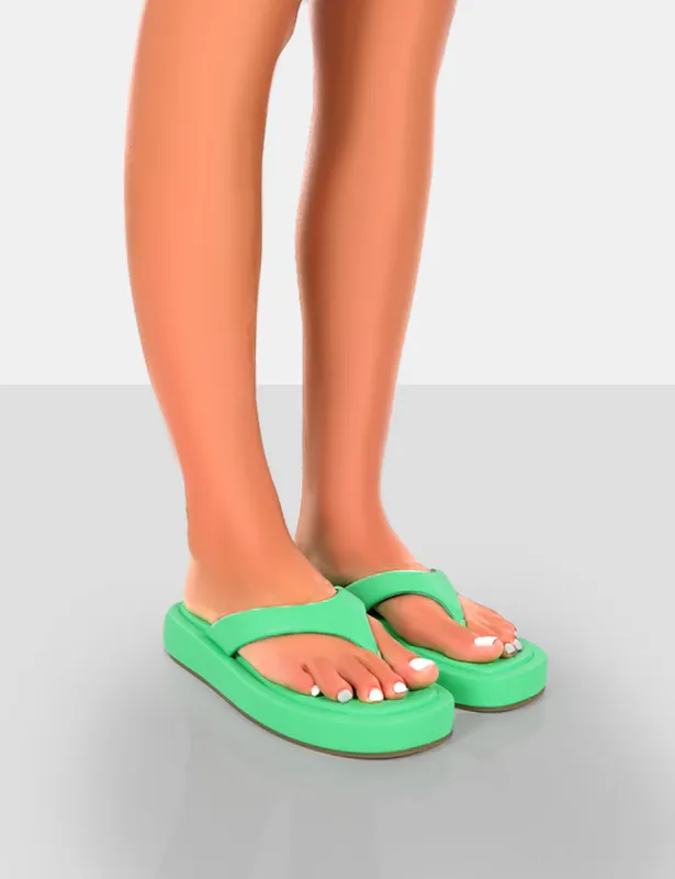 Surfs Up Green Flatform Flip Flop Sandals sold by Public Desire