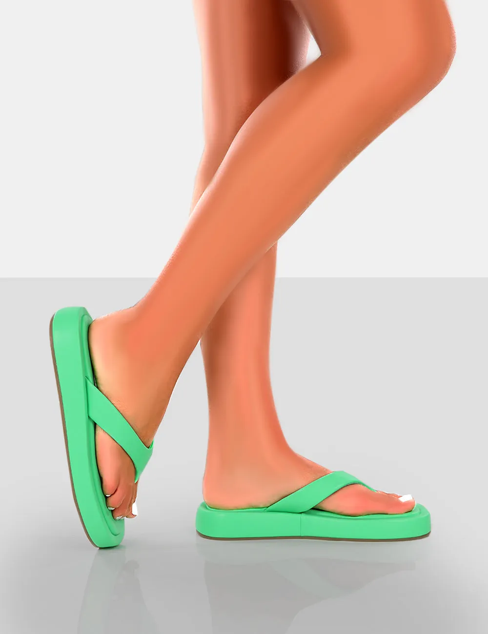 Surfs Up Green Flatform Flip Flop Sandals sold by Public Desire product image thumbnail 4