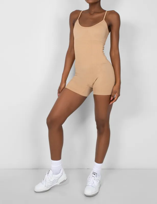 Seamless Unitard Playsuit Camel sold by Public Desire