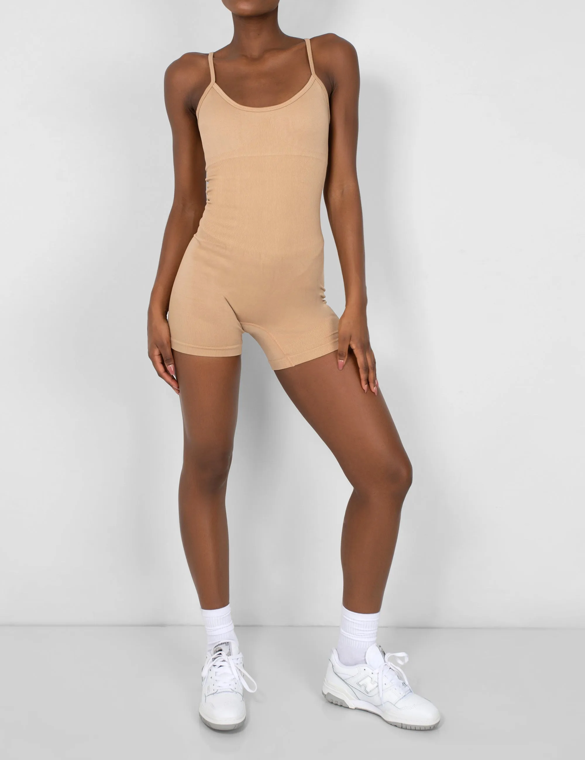 Seamless Unitard Playsuit Camel sold by Public Desire product image thumbnail 2