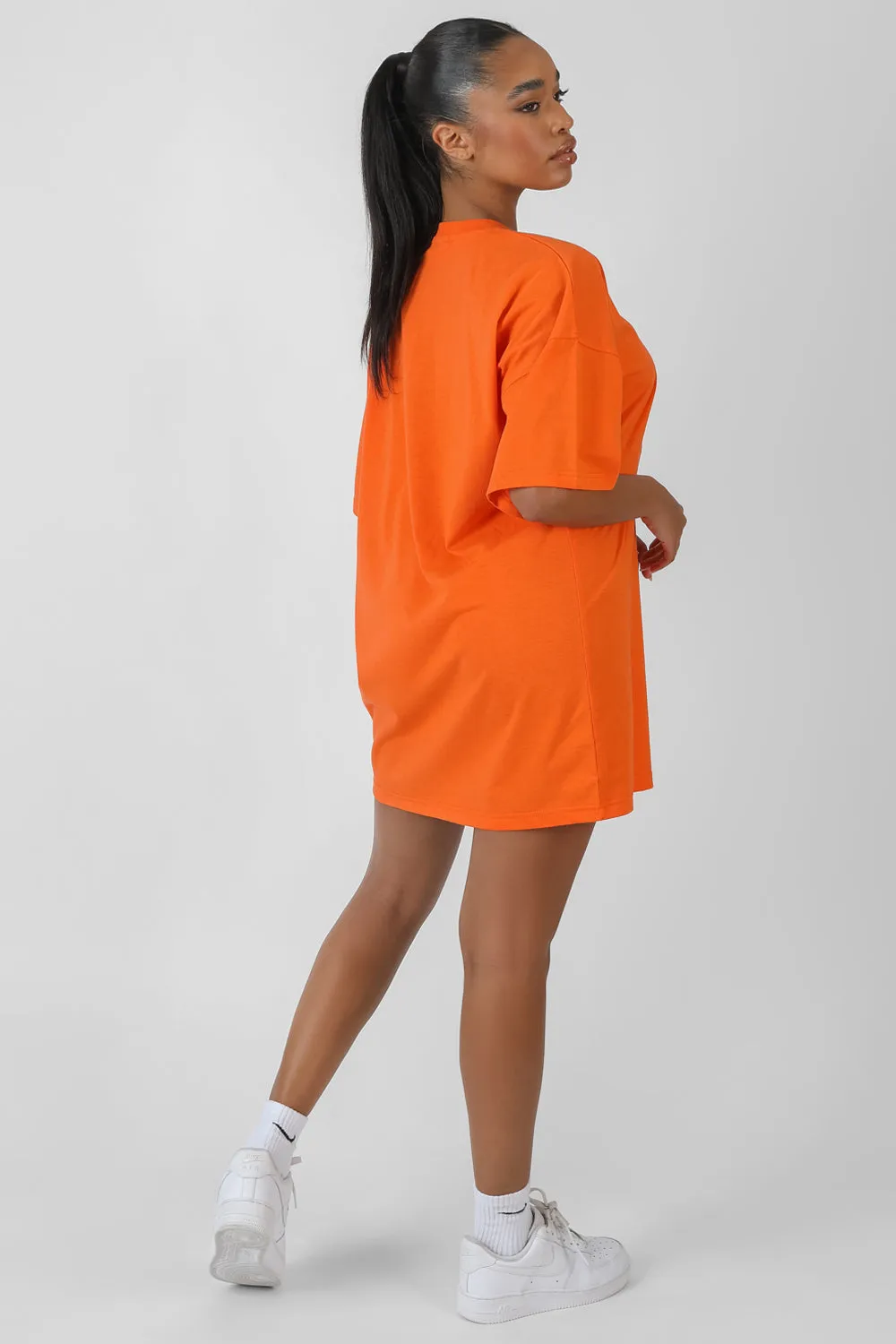 Manhattan Embroidered T-Shirt Dress Orange sold by Public Desire product image thumbnail 3