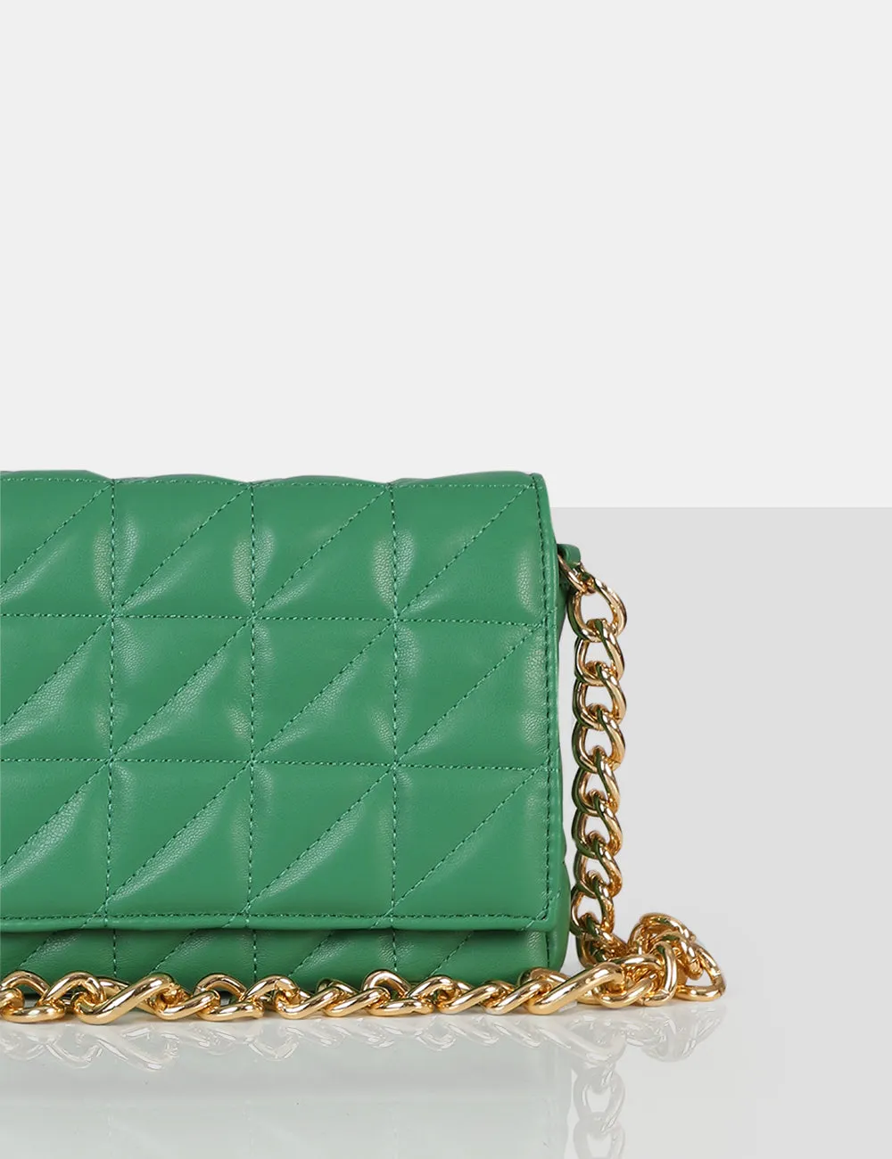 The Kahlo Green Gold Chain Shoulder Mini Bag sold by Public Desire product image thumbnail 3