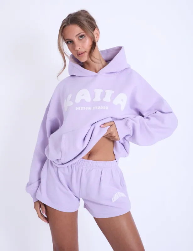 Kaiia Design Studio Bubble Logo Oversized Hoodie Violet sold by Public Desire