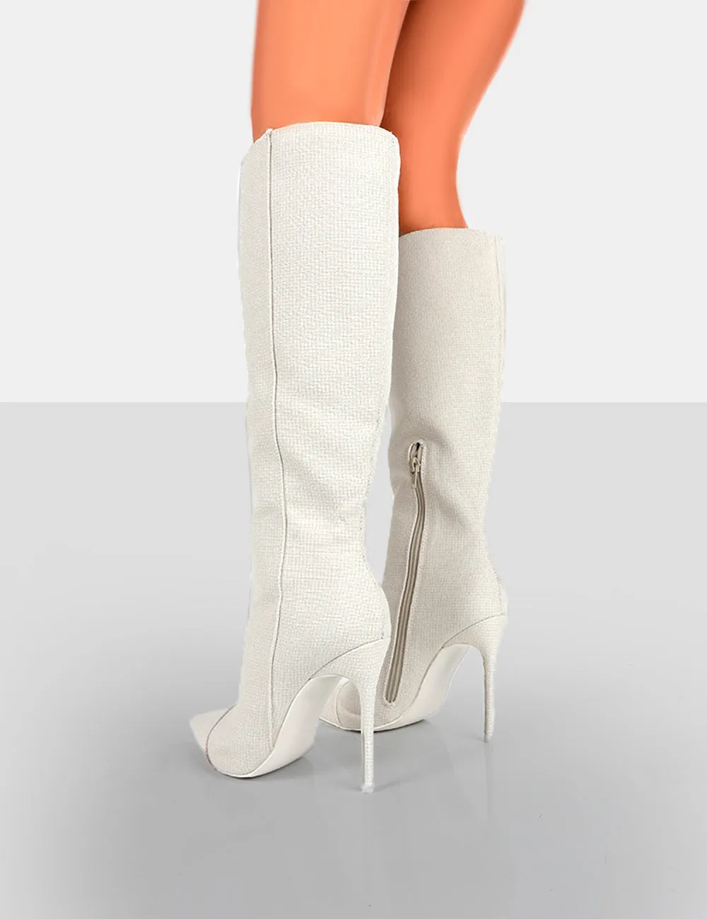 Horizon Linen Ecru Stiletto Knee High Boots sold by Public Desire product image thumbnail 2