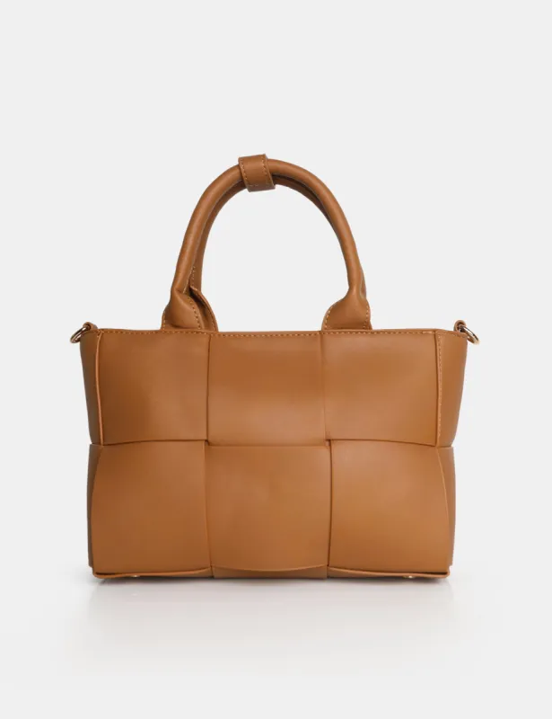 The Rumi Caramel Small Tote Handbag made by Public Desire