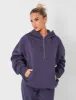 Half Zip Oversized Hoodie Dark Grey sold by Public Desire