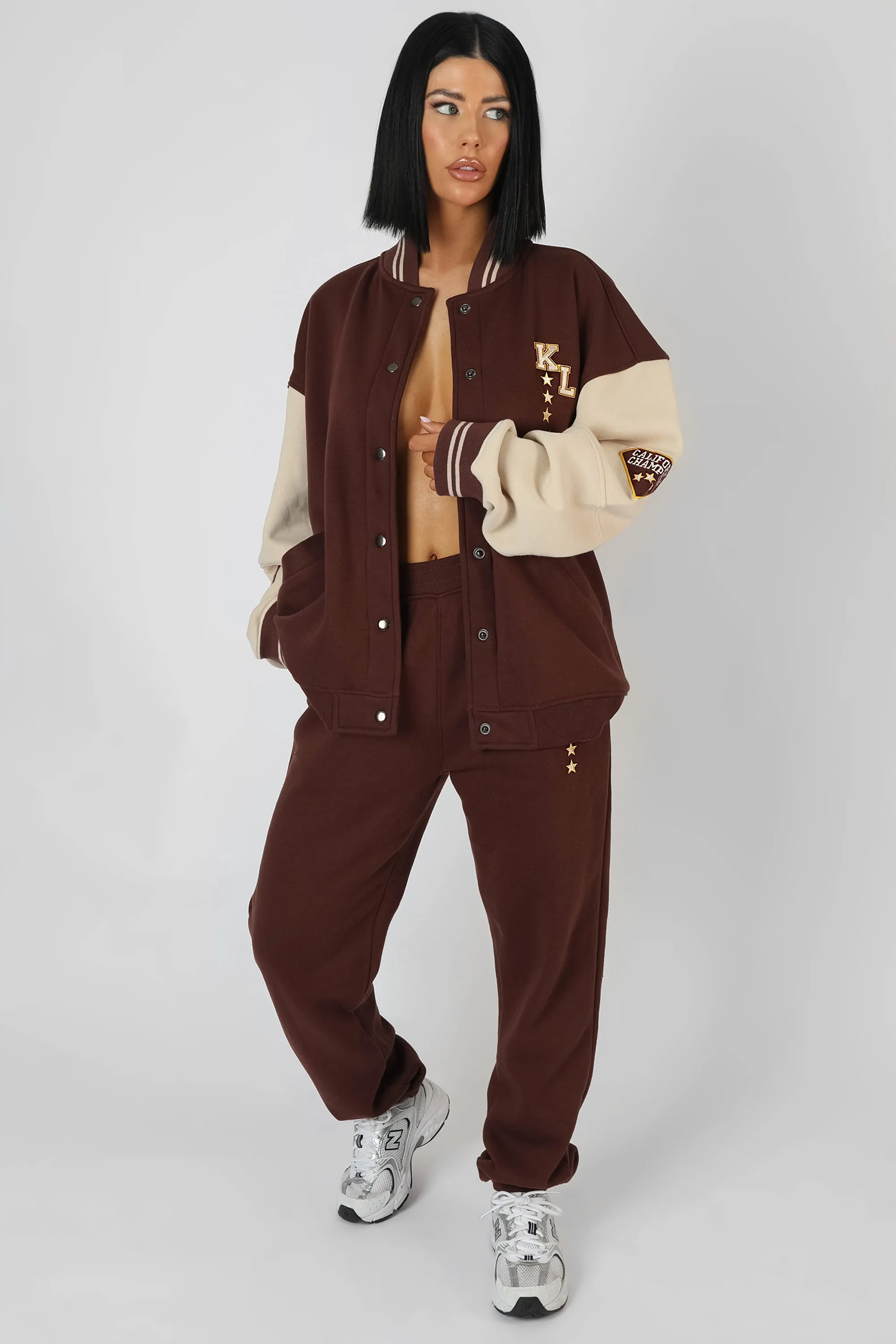 Kaiia Varsity 90'S Jogger Chocolate sold by Public Desire