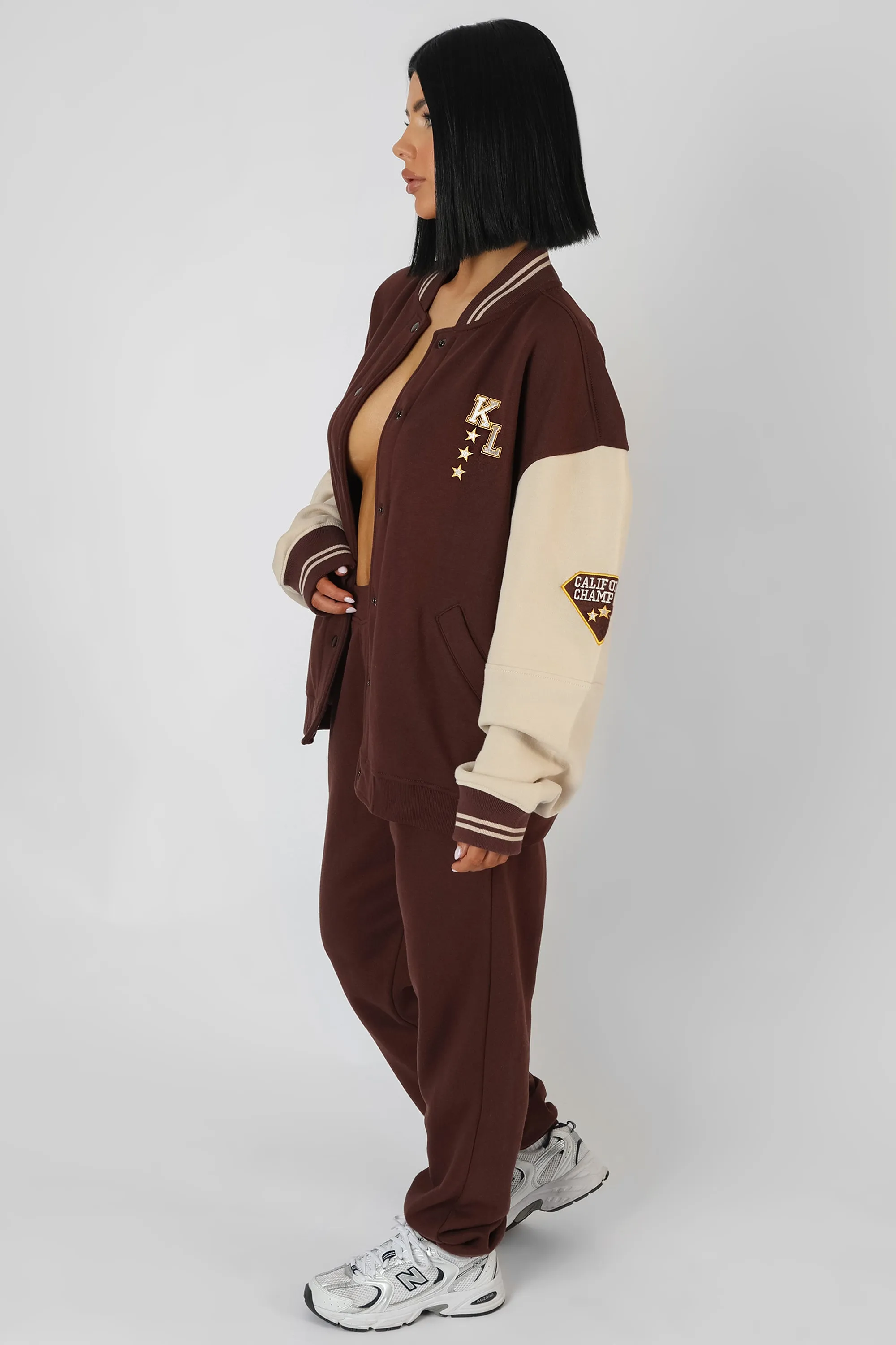 Kaiia Varsity 90'S Jogger Chocolate sold by Public Desire product image thumbnail 3