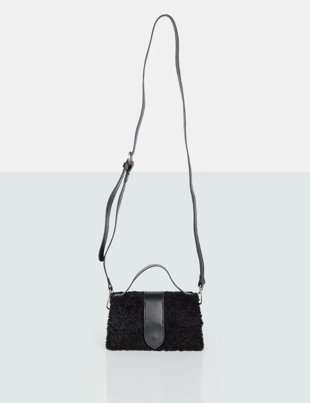 The Mika Black Shearling Mini Bag sold by Public Desire product image thumbnail 4
