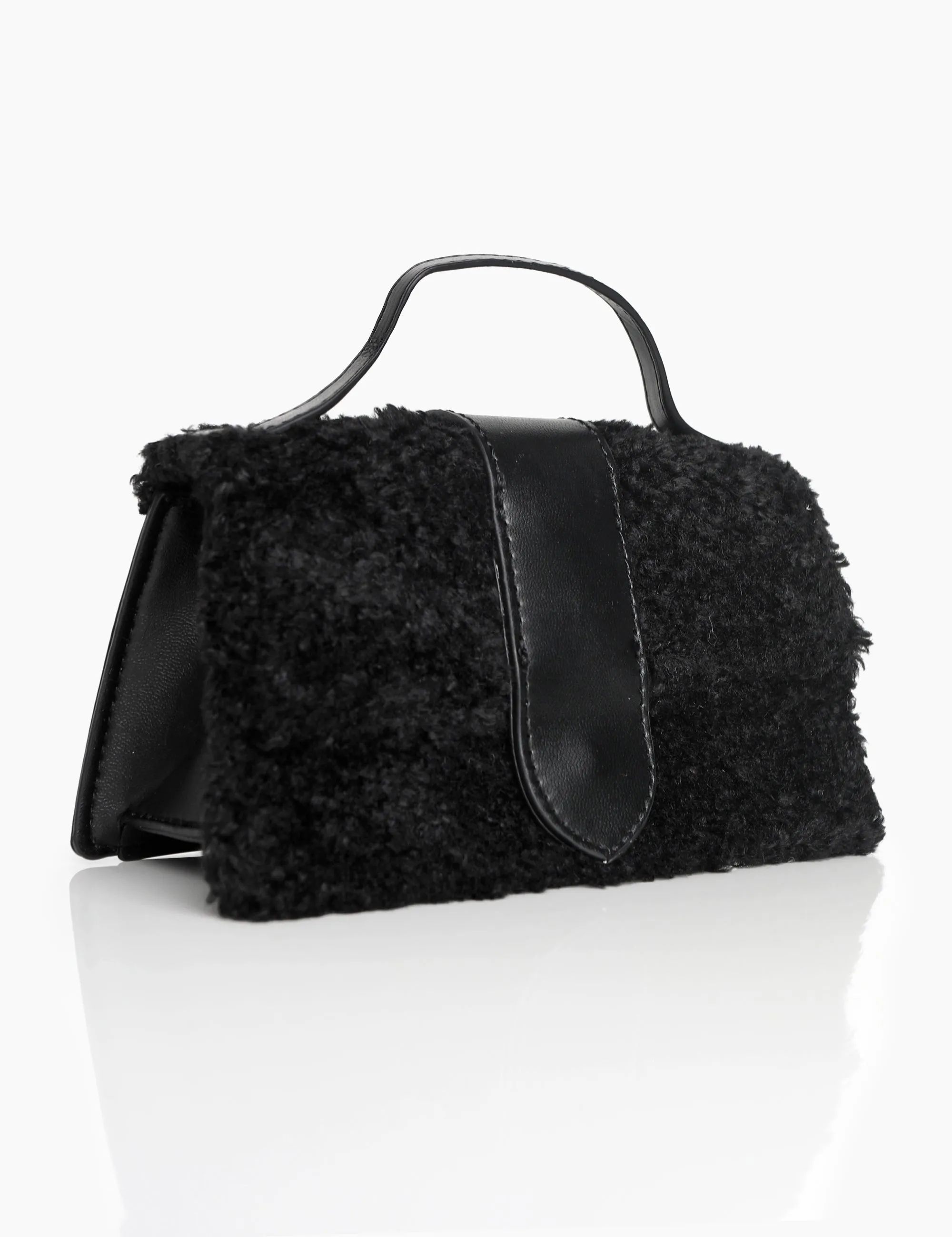 The Mika Black Shearling Mini Bag sold by Public Desire product image thumbnail 2