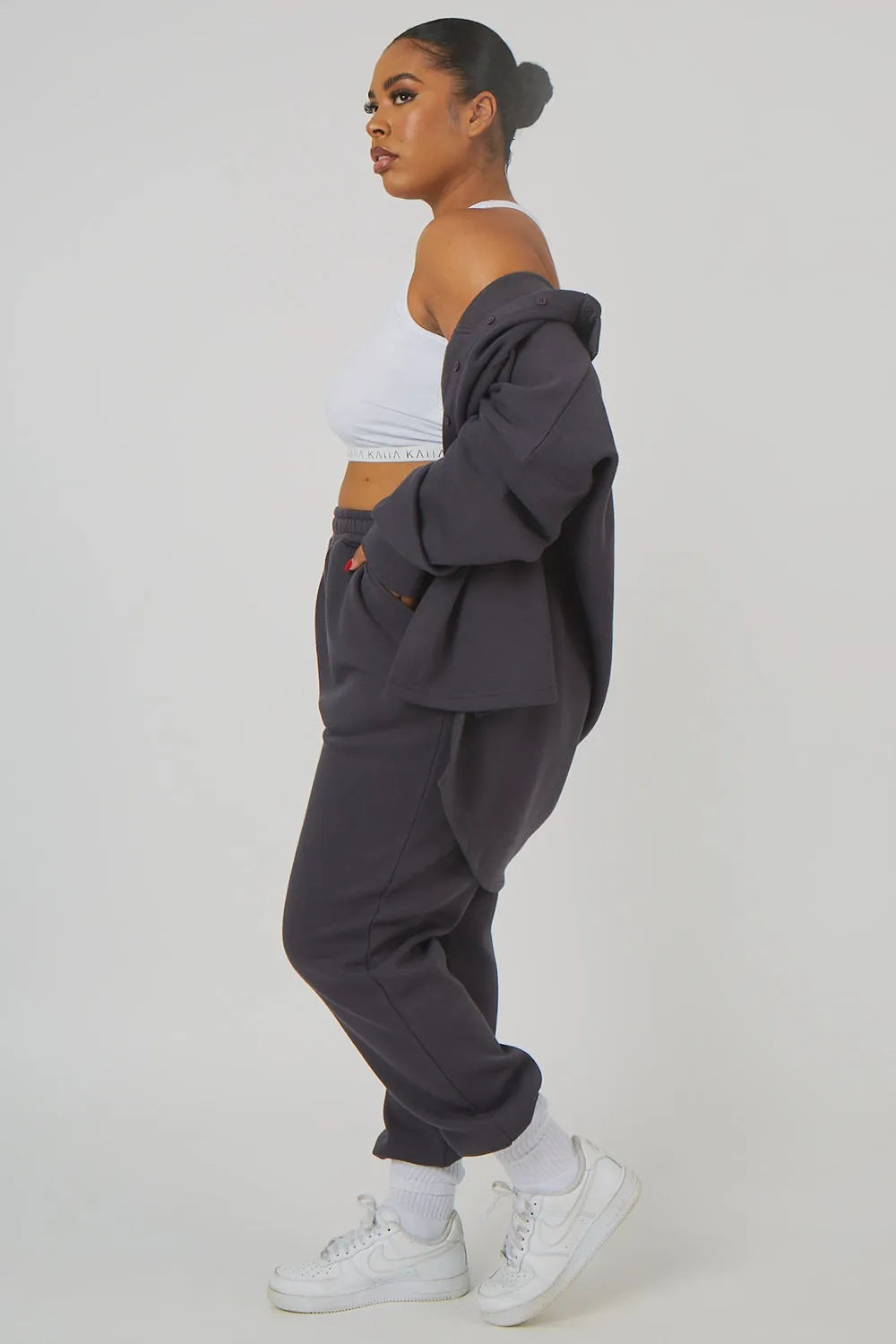 Curve Oversized Pocket Front Shacket Dark Grey sold by Public Desire product image thumbnail 4