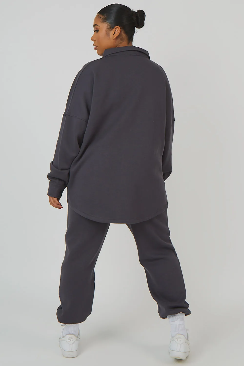 Curve Oversized Pocket Front Shacket Dark Grey sold by Public Desire product image thumbnail 2