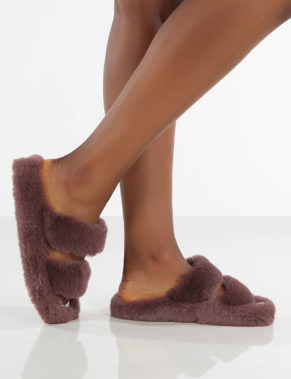 Bunny Mauve Double Strap Fluffy Slippers sold by Public Desire product image thumbnail 4