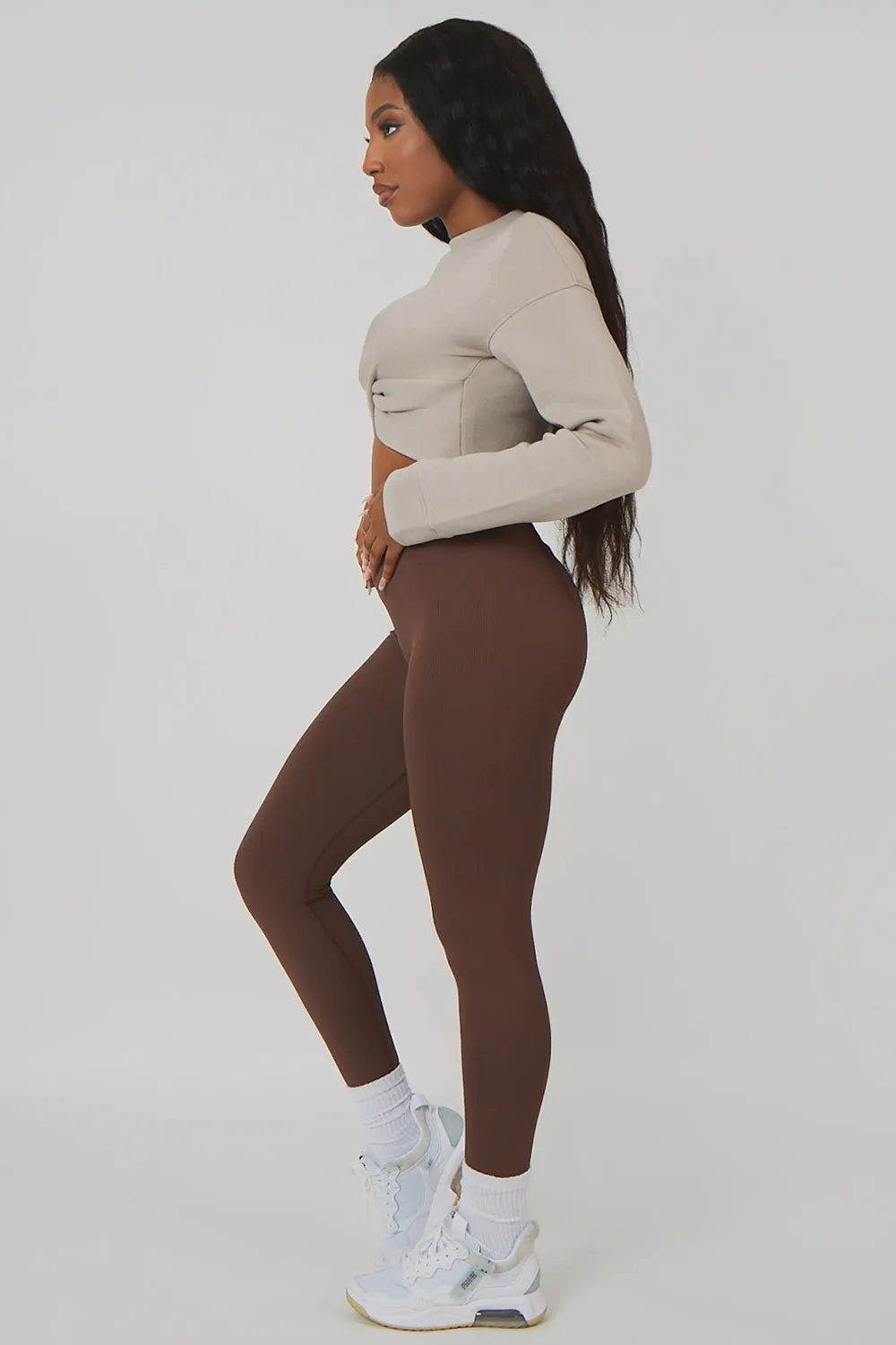 Twist Front Cropped Sweatshirt Ash sold by Public Desire product image thumbnail 3