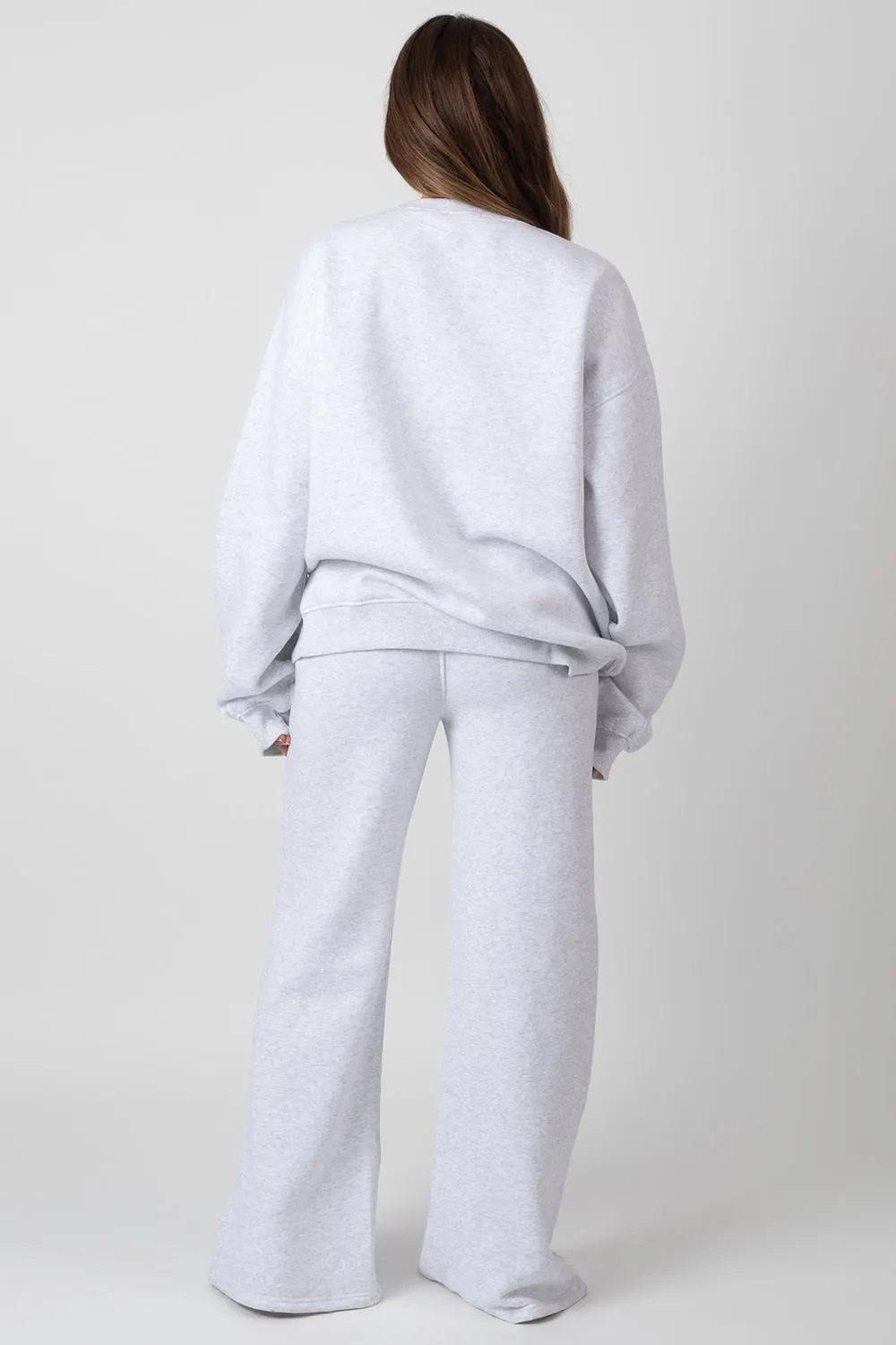 Oversized Fit Embroidered Split Front Joggers Oatmeal Marl sold by Public Desire product image thumbnail 5