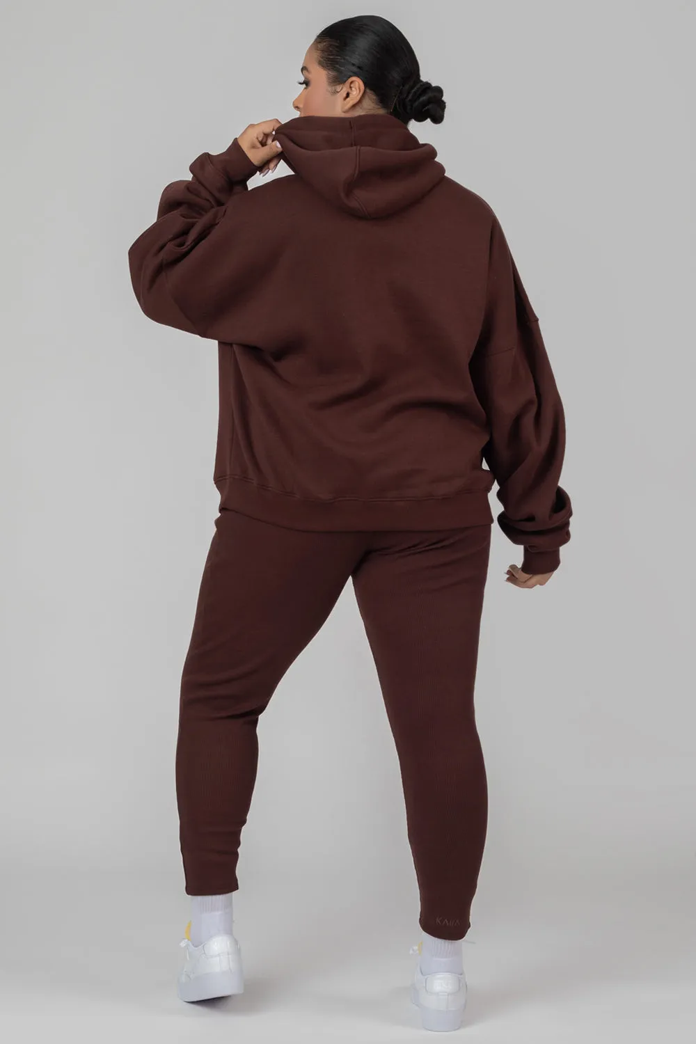 Curve Thick Waistband Ribbed Leggings Coffee sold by Public Desire product image thumbnail 4