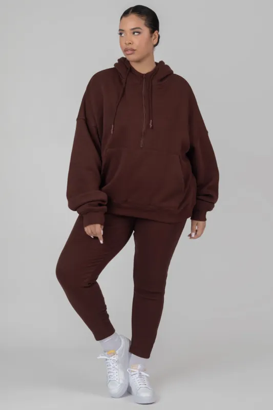 Curve Thick Waistband Ribbed Leggings Coffee sold by Public Desire