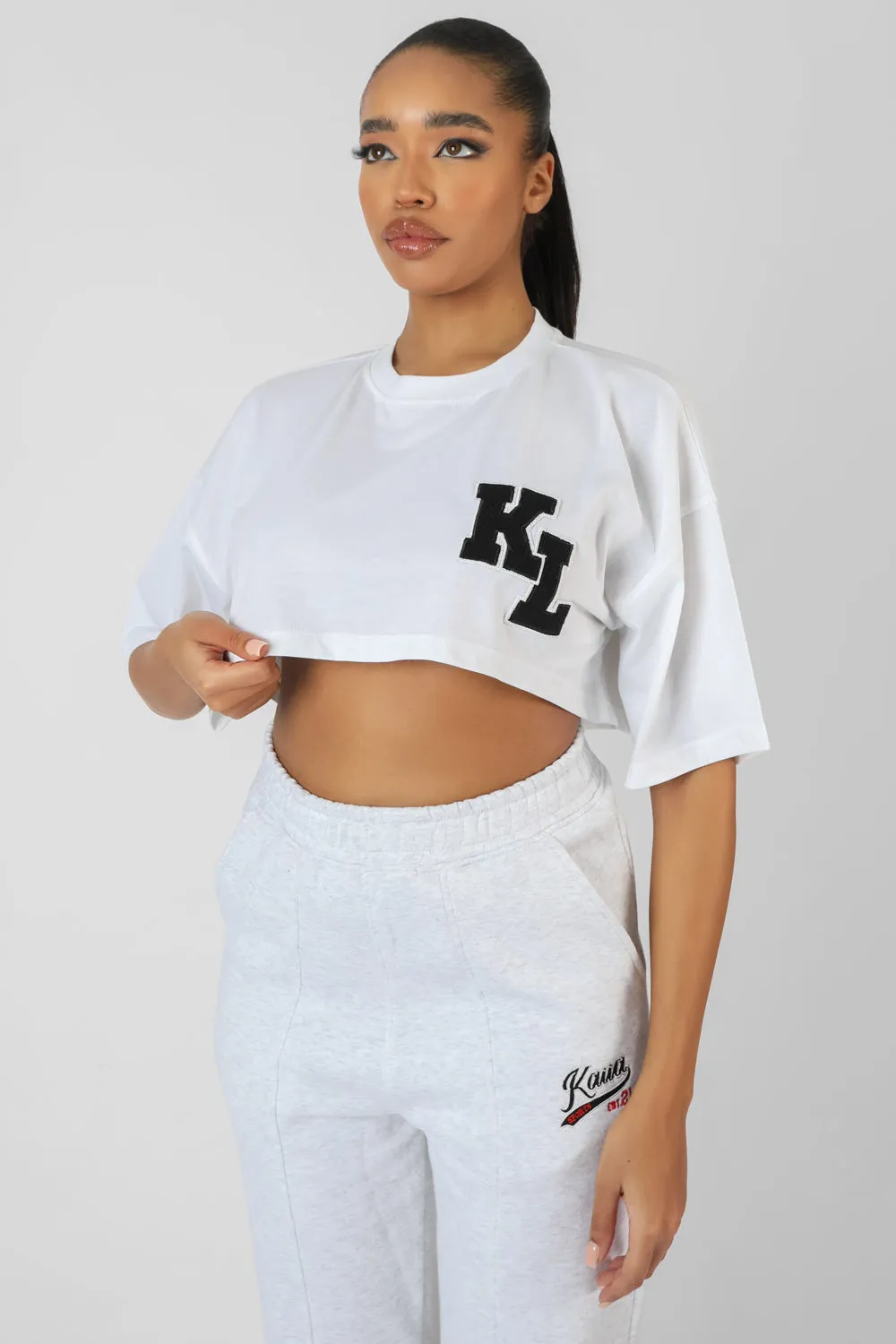 Varsity Super Cropped T-Shirt White sold by Public Desire product image thumbnail 2