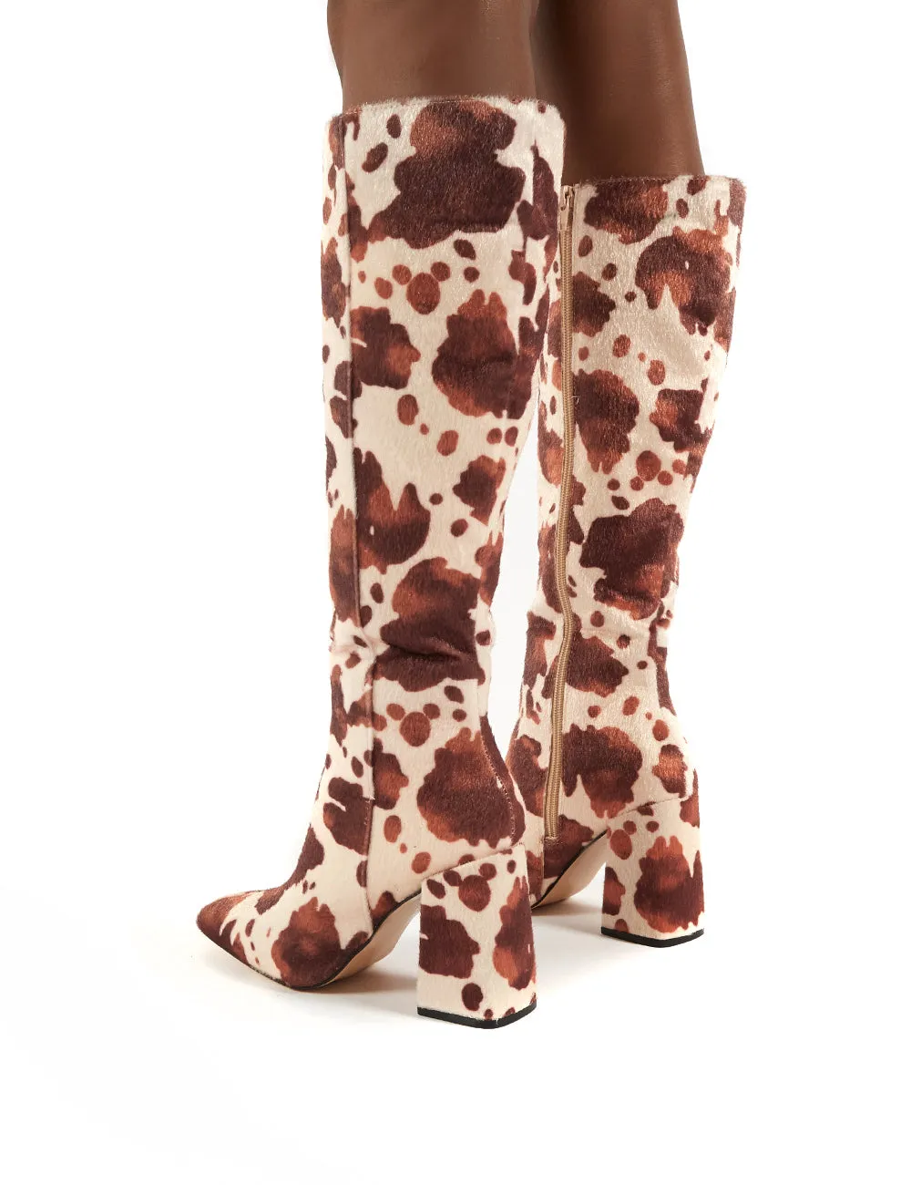 Apology Cowhide Knee High Block Heel Boots sold by Public Desire product image thumbnail 2