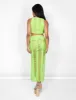 Ladder Detail Maxi Skirt Green sold by Public Desire