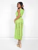 Ladder Detail Maxi Skirt Green sold by Public Desire