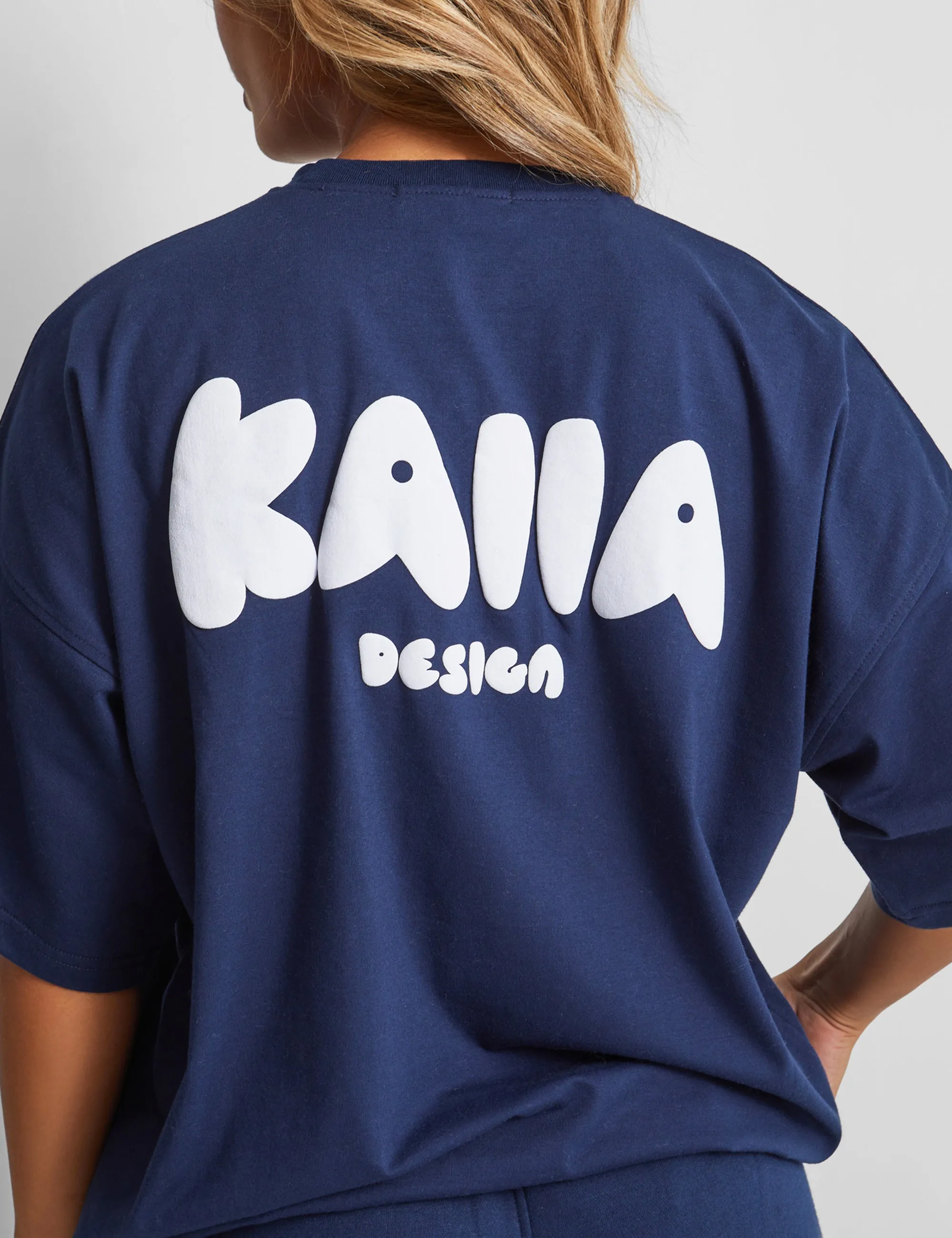 Kaiia Design Bubble Logo Oversized T-Shirt Navy sold by Public Desire product image thumbnail 2
