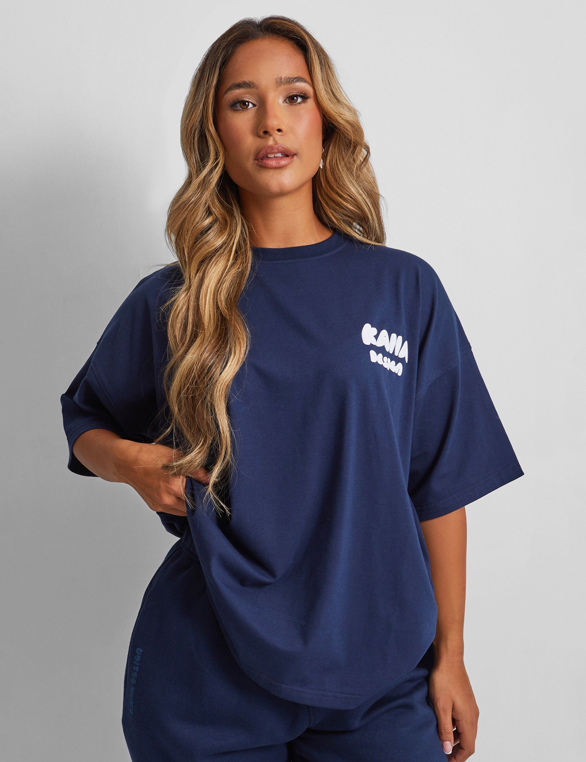 Kaiia Design Oversized T-shirt Navy sold by Public Desire