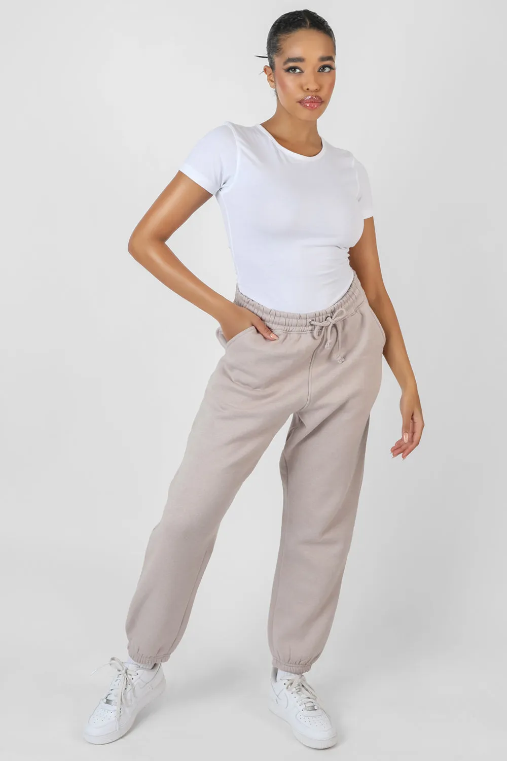 Oversized Drawstring Joggers Light Grey sold by Public Desire