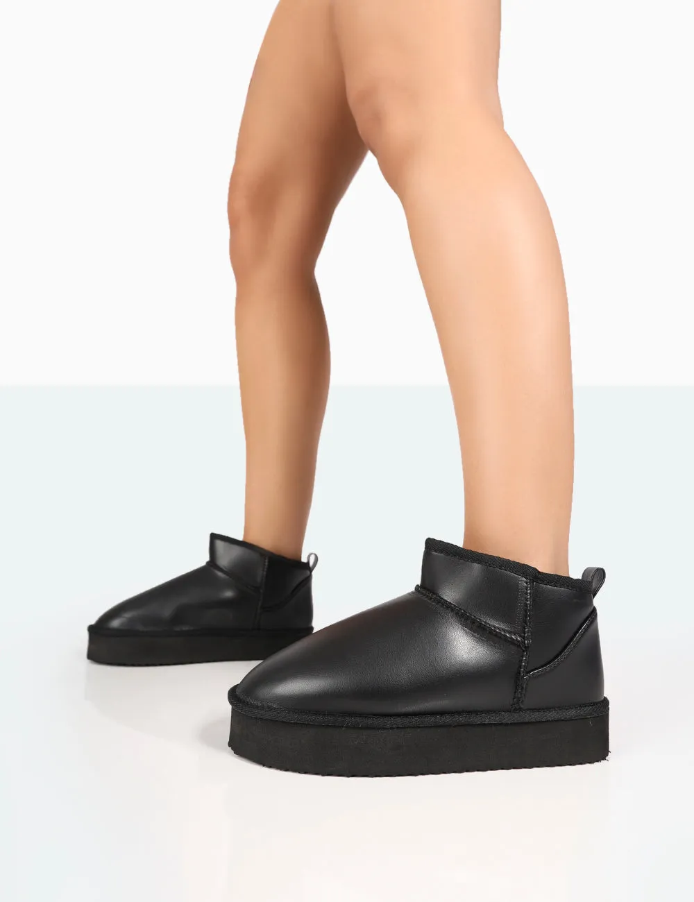 Shorty Black PU Ultra Mini Chunky Ankle Boots sold by Public Desire product image thumbnail 3