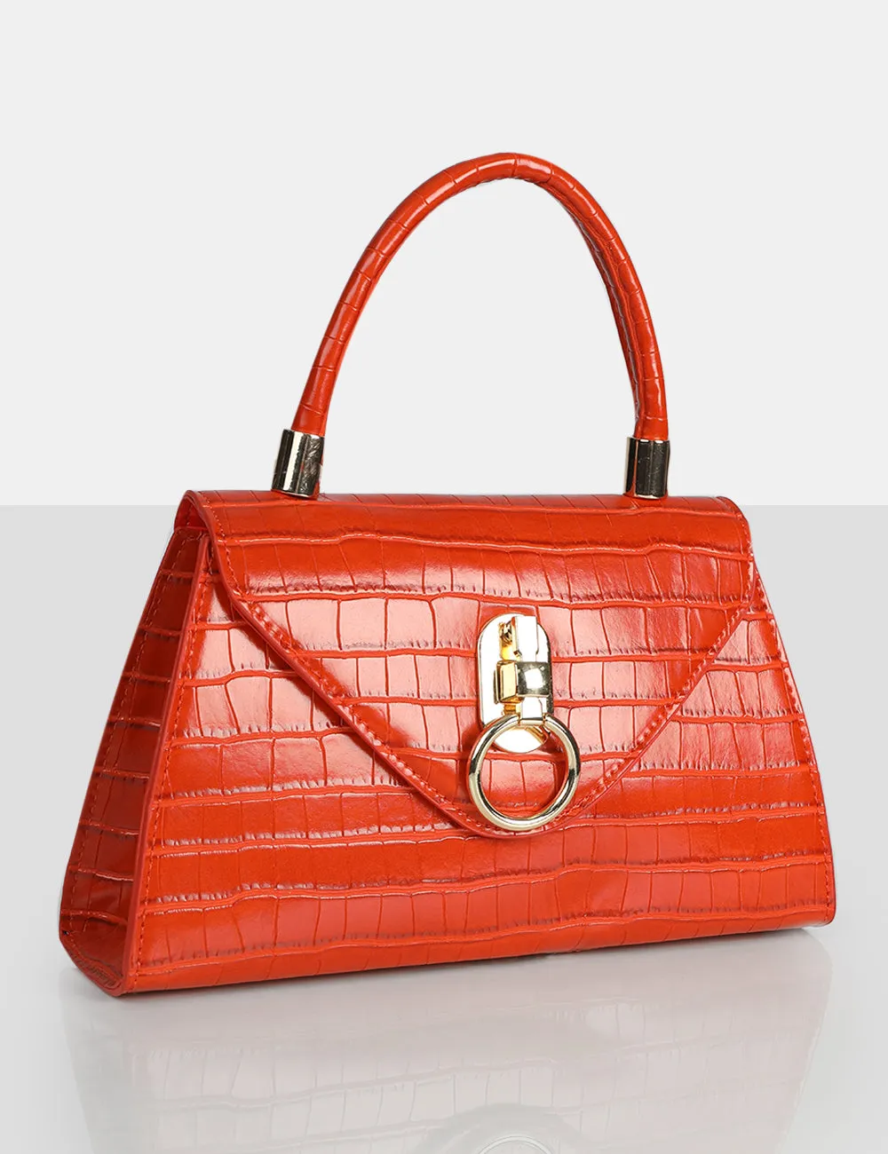The Nia Orange Croc Pu Mini Handbag sold by Public Desire product image thumbnail 2
