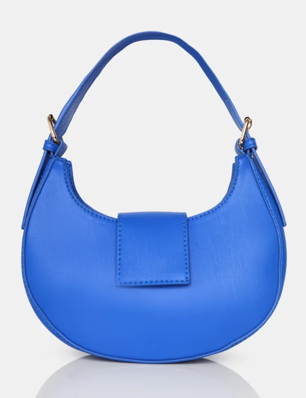 The Irie Cobalt Blue PU Circular Buckle Strap Grab Bag sold by Public Desire