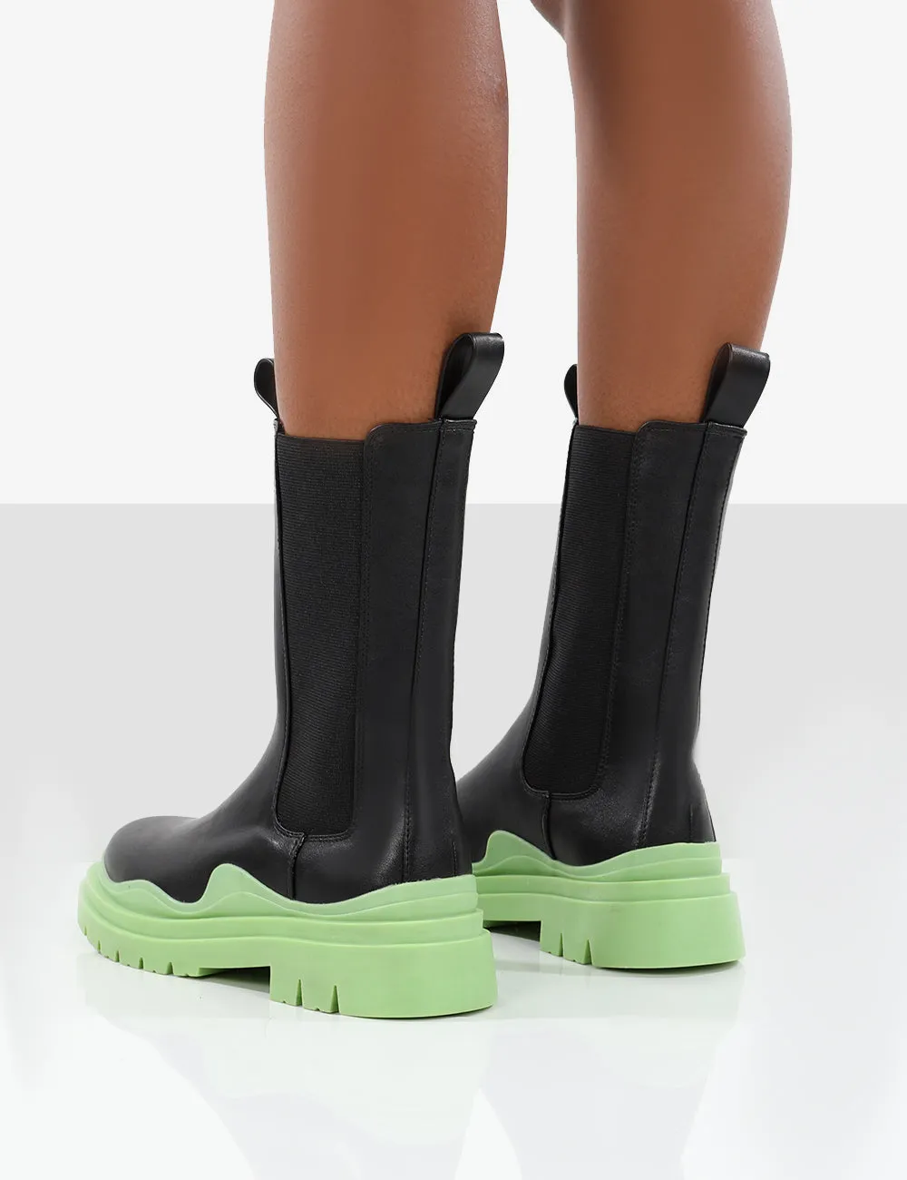 Oakley Black and Green Chunky Sole Ankle Boots sold by Public Desire product image thumbnail 2