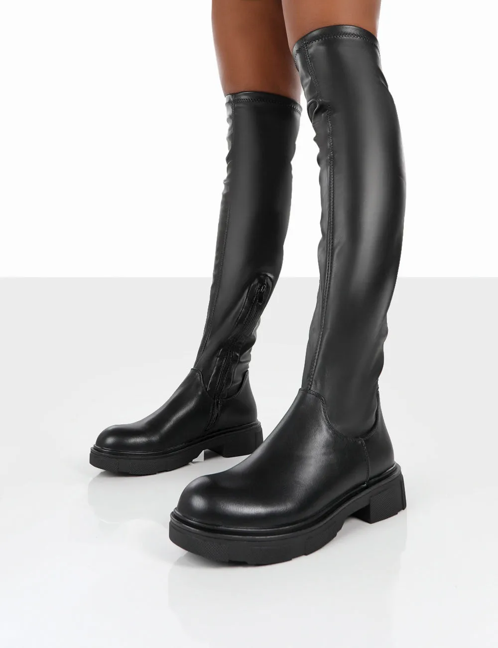 Lioness Black Pu over the Knee Chunky Sole Long Boots sold by Public Desire product image thumbnail 4