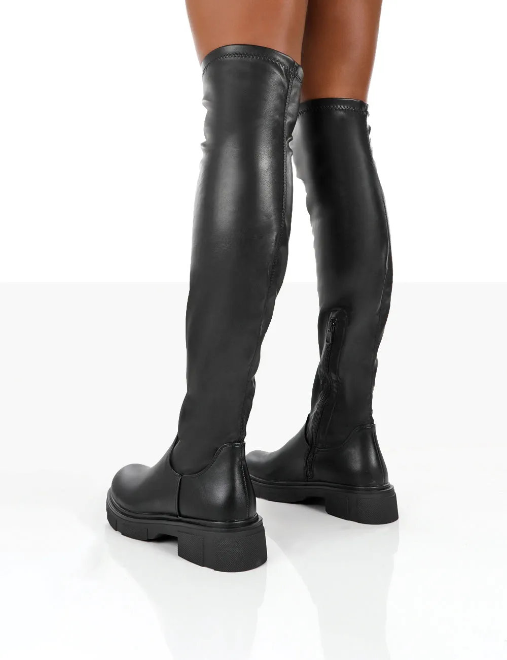 Lioness Black Pu over the Knee Chunky Sole Long Boots sold by Public Desire product image thumbnail 3
