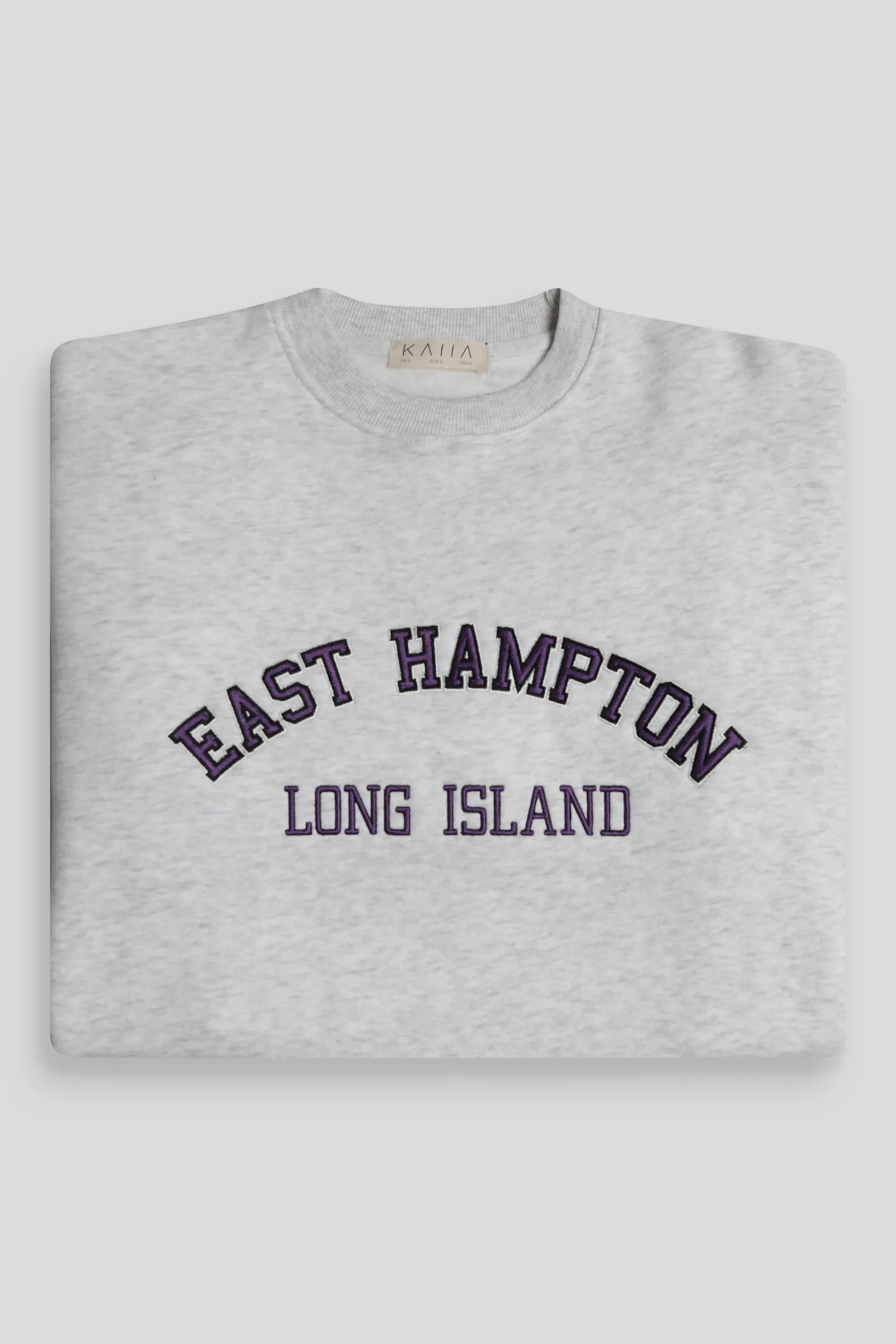 East Hampton Embroidered Oversized Sweatshirt Oatmeal Marl sold by Public Desire