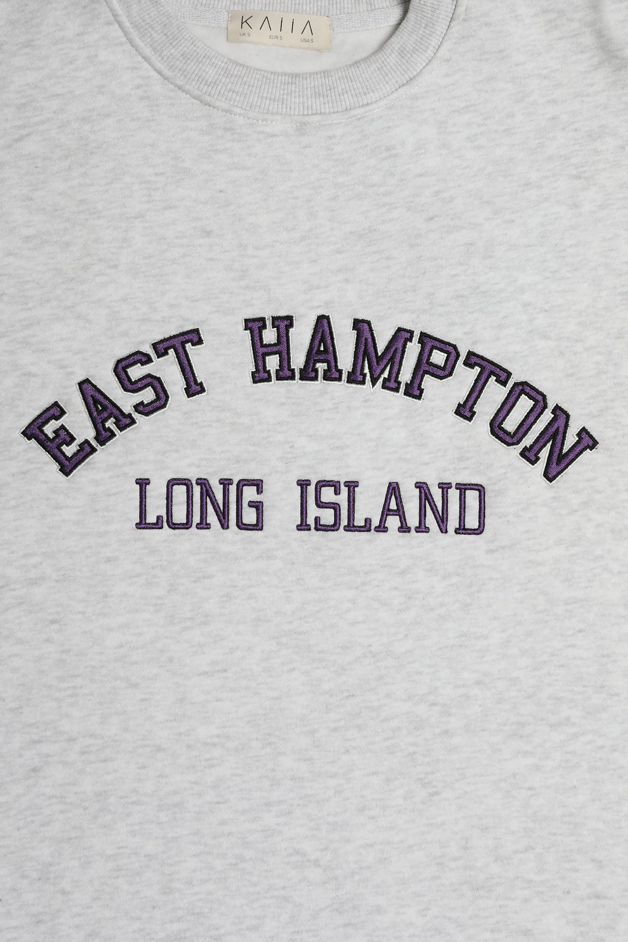East Hampton Embroidered Oversized Sweatshirt Oatmeal Marl sold by Public Desire product image thumbnail 2