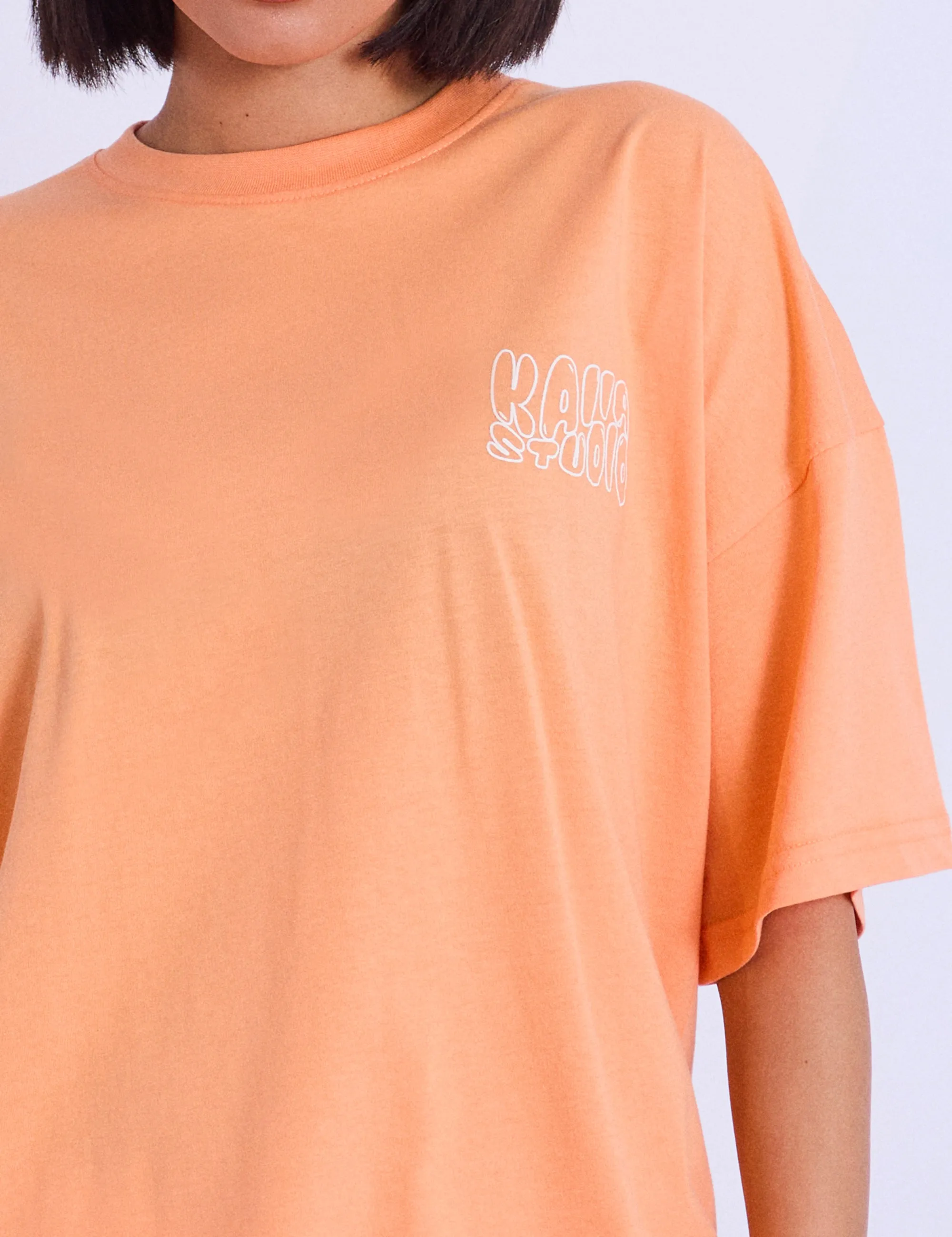 Kaiia Studio Bubble Logo Oversized T-shirt Light Orange sold by Public Desire product image thumbnail 4