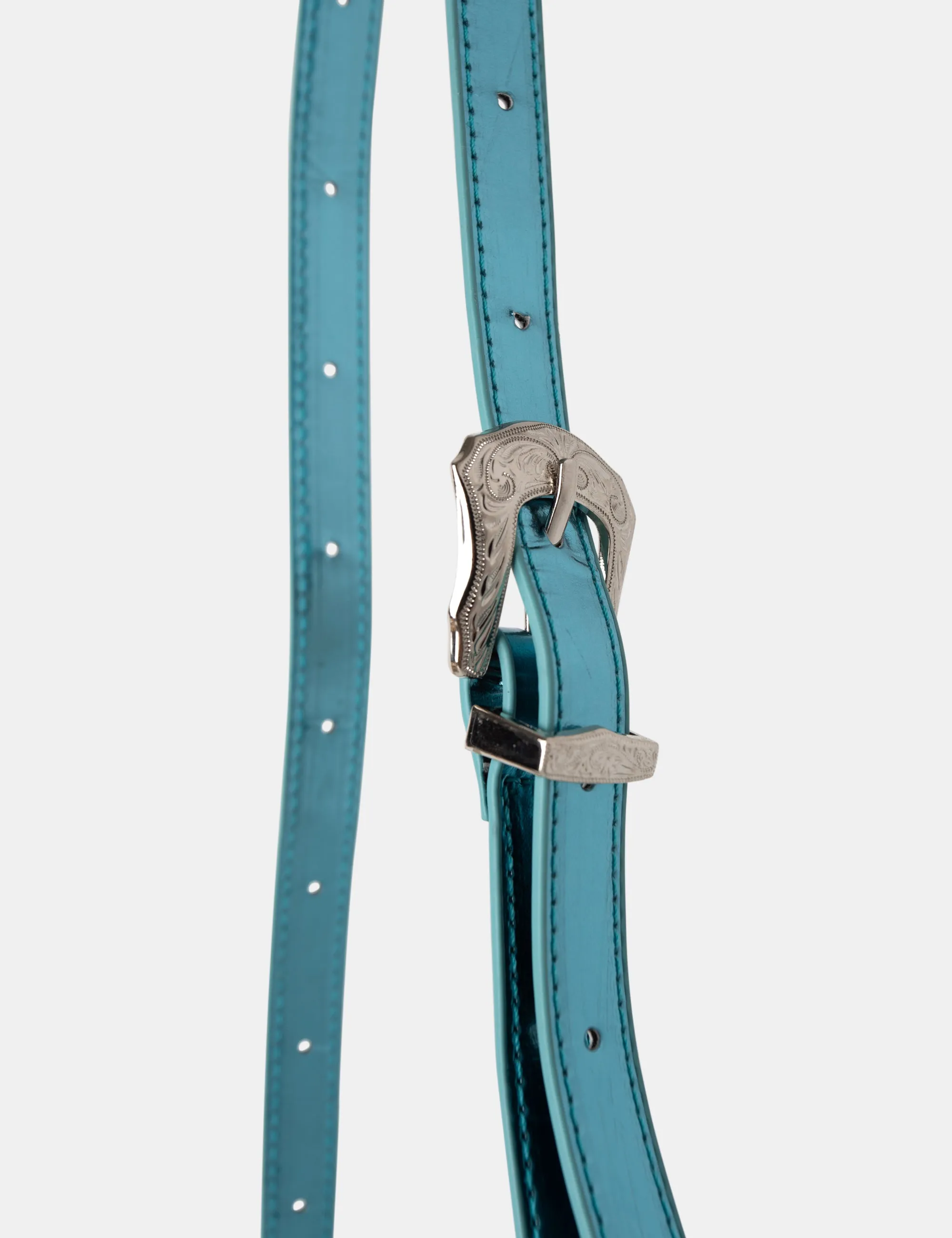 The Kass Metallic Blue Western Adjustable Shoulder Crossbody Bag sold by Public Desire product image thumbnail 3