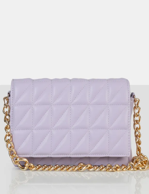 The Kahlo Lilac Gold Chain Shoulder Mini Bag sold by Public Desire