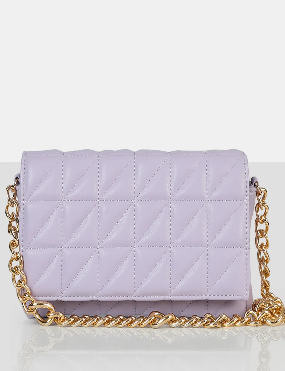 The Kahlo Lilac Gold Chain Shoulder Mini Bag sold by Public Desire